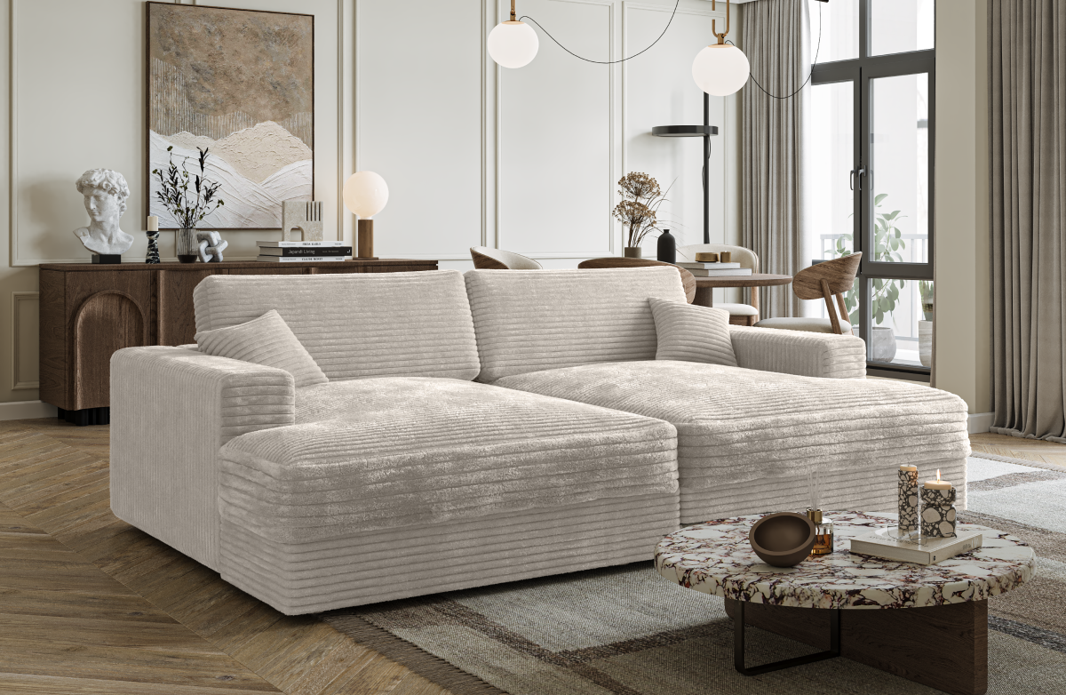 Luxe Corduroy Lounge Sectional Sofa