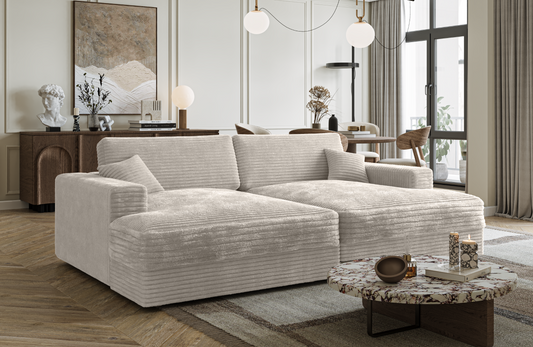 Luxe Corduroy Lounge Sectional Sofa