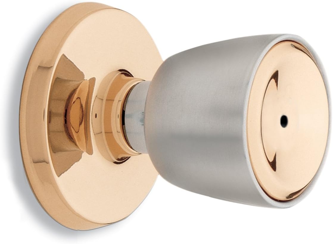 Weiser Beverly Privacy Knobs In Bright Brass/Satin Chrome Bright Brass/Satin Chrome