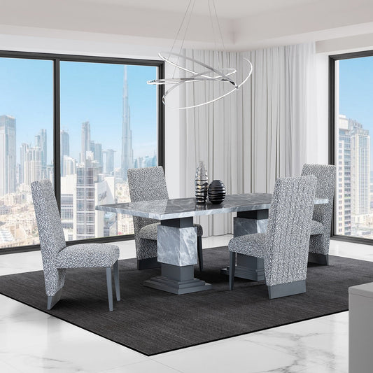GRAY MARBLE DINING SET
