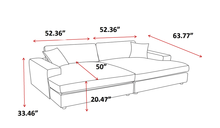 Luxe Corduroy Lounge Sectional Sofa