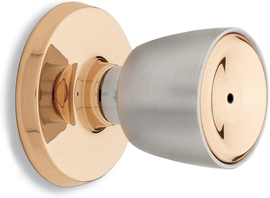 Weiser Beverly Privacy Knobs In Bright Brass/Satin Chrome Bright Brass/Satin Chrome